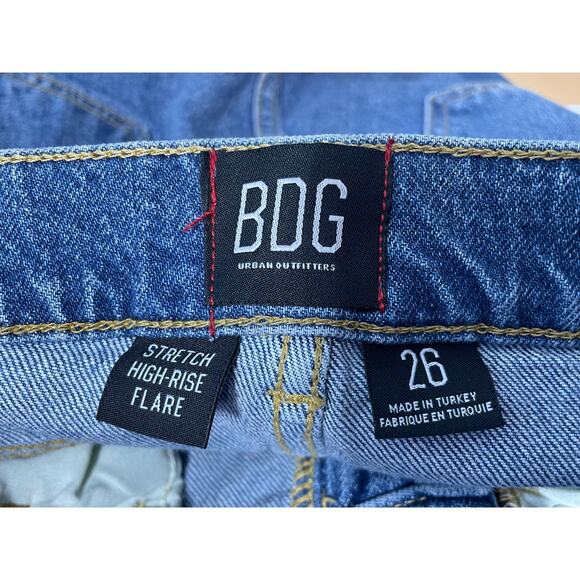 BDG Urban Outfitter Jeans Size 26 High Rise Stretch Flare Leg Distressed Hippie - Picture 6 of 7